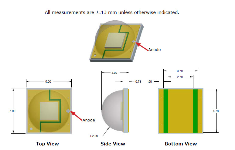 Mechanical Drawing - Cree LED XLamp® XM-L2 LEDs